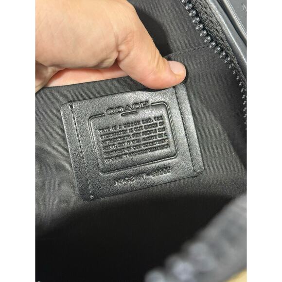 Coach Edge Pack Signature Canvas Black Brown Leather Sling Bag 89909 - Picture 9 of 16